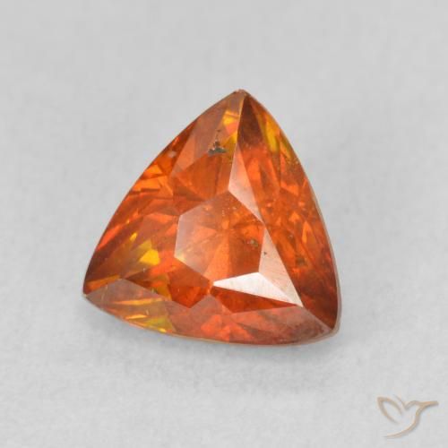 Sfalerite Arancio Medio naturale da 1.69 ct, Taglio trillion, SI