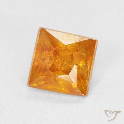 Sfalerite Arancio Medio naturale da 0.85 ct, Quadrato, SI