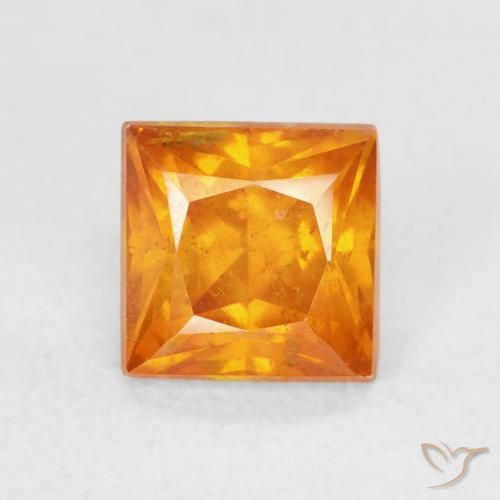1.33ct Naturale Albicocca Arancia Sfalerite, Quadrato, SI
