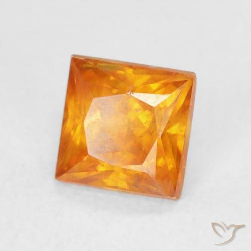 Sfalerite Albicocca Arancia naturale da 1.33 ct, Quadrato, SI
