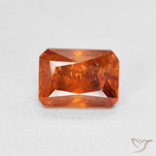 1.81ct Naturale Arancione Ambra Sfalerite, Taglio smeraldo, SI