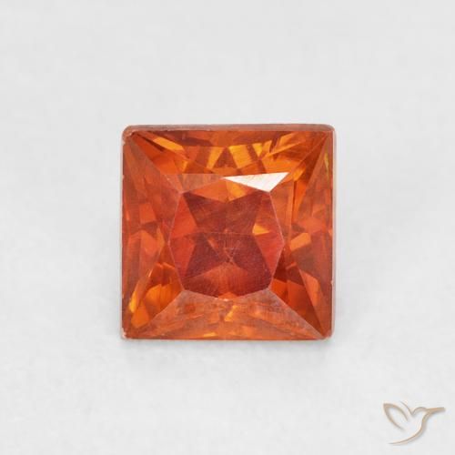 1.08ct Naturale Arancia Fuoco Sfalerite, Quadrato, SI