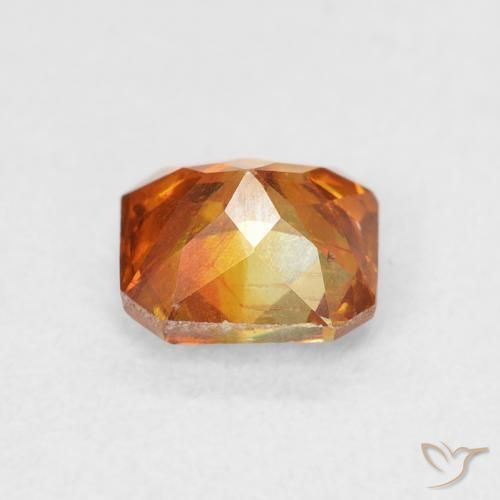 Sfalerite Medium Dark-Orange naturale da 1.21 ct, Ottagonale / Taglio smeraldo, SI