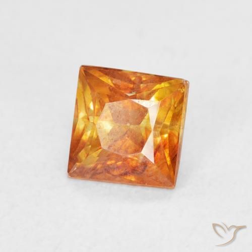 Sfalerite Arancio Medio naturale da 0.88 ct, Quadrato, SI