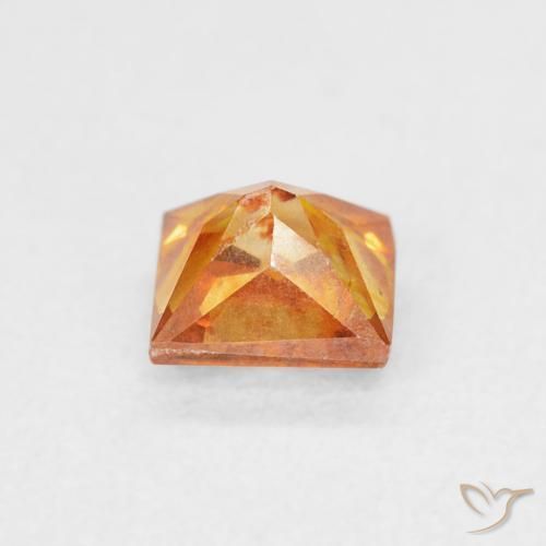 Sfalerite Arancio Medio naturale da 0.88 ct, Quadrato, SI