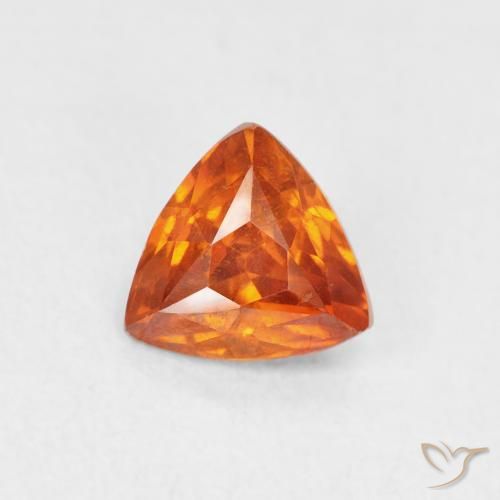 0.97ct Naturale Arancia Fuoco Sfalerite, Taglio trillion, SI