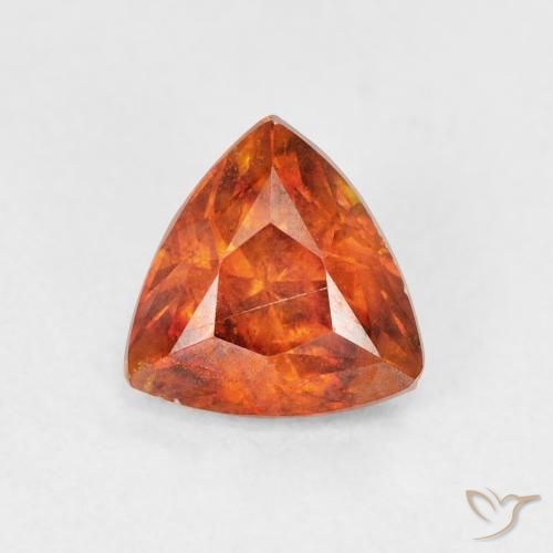 1.59ct Naturale Arancio Medio Sfalerite, Taglio trillion, SI