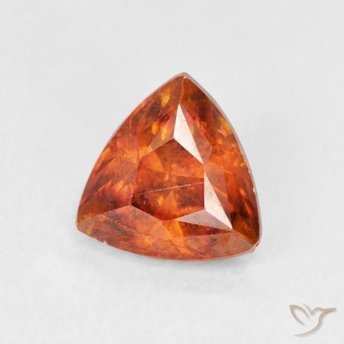 Sfalerite Arancio Medio naturale da 1.59 ct, Taglio trillion, SI