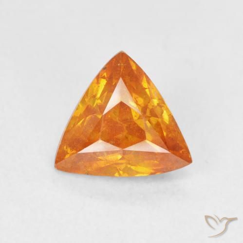 1.67ct Naturale Albicocca Arancia Sfalerite, Taglio trillion, SI