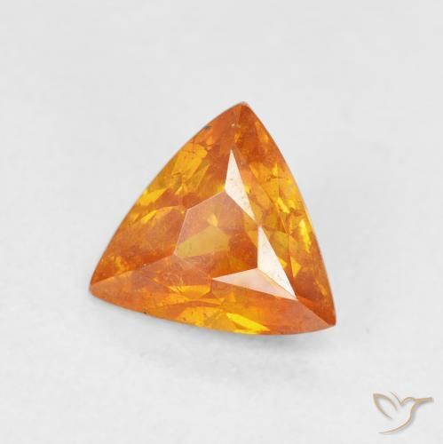 Sfalerite Albicocca Arancia naturale da 1.67 ct, Taglio trillion, SI