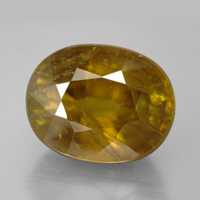 Sfene naturale giallo da 11,45 ct, taglio ovale, SI