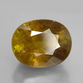 Sfene naturale giallo da 11,45 ct, taglio ovale, SI