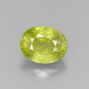 Sfene naturale verde da 5,59 ct, taglio ovale, SI