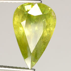 Sfene naturale verde da 5,24 ct, taglio a pera, SI