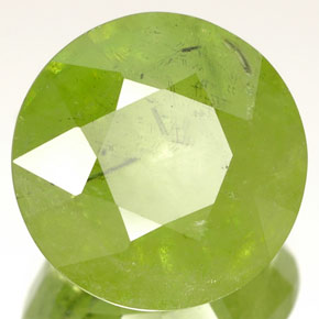Sfene naturale verde da 7,01 ct, taglio rotondo, SI