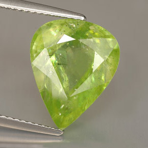 Sfene naturale verde da 6,05 ct, taglio a pera, SI-I1
