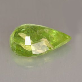 Sfene naturale verde da 6,05 ct, taglio a pera, SI-I1