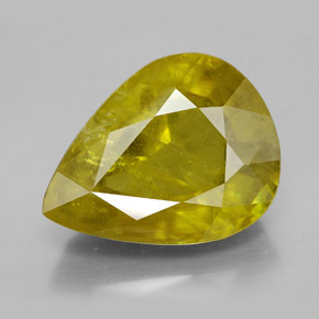 Sfene naturale giallo da 12,04 ct, taglio a pera, SI