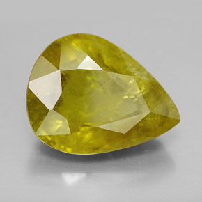 Sfene naturale giallo da 12,04 ct, taglio a pera, SI