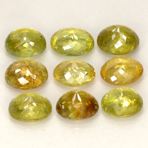Sfene naturale multicolore da  ct, taglio ovale, VS-SI