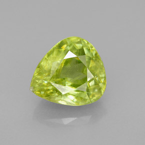 Sfene naturale verde da 3,30 ct, taglio a pera, SI