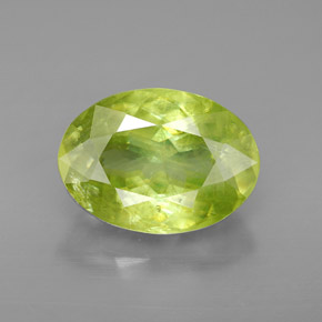 Sfene naturale verde da 3,86 ct, taglio ovale, SI
