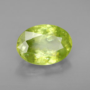 Sfene naturale verde da 3,86 ct, taglio ovale, SI