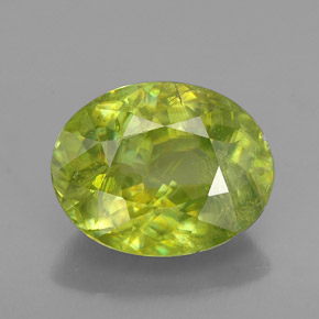 Sfene naturale verde da 2,68 ct, taglio ovale, SI