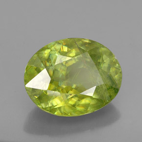 Sfene naturale verde da 2,68 ct, taglio ovale, SI