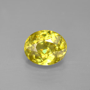 Sfene naturale giallo da 1,83 ct, taglio ovale, VS-SI