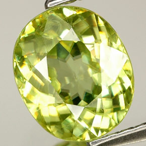 Sfene naturale multicolore da 1,76 ct, taglio ovale, VVS
