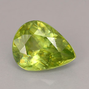 Sfene naturale verde da 1,26 ct, taglio a pera, VS
