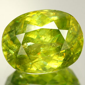 Sfene naturale verde da 2,36 ct, taglio ovale, VVS-VS