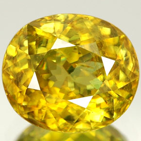 Sfene naturale giallo da 1,94 ct, taglio ovale, VVS-VS