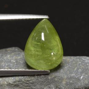 Sfene naturale verde da 6,90 ct, taglio a pera, traslucido