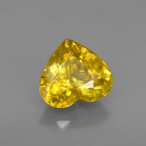 Sfene naturale giallo da 1,62 ct, a forma di cuore, VS-SI