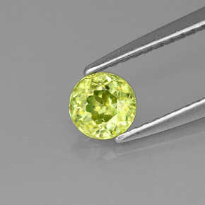 Sfene naturale verde da 0,47 ct, taglio rotondo, VVS-VS