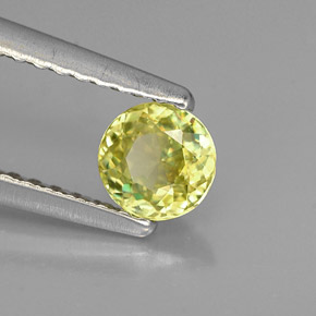 Sfene naturale giallo da 0,40 ct, taglio rotondo, VVS