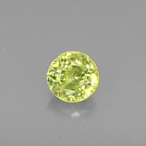 Sfene naturale verde da 0,36 ct, taglio rotondo, VS