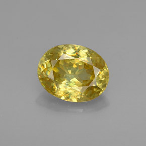 Sfene naturale giallo da 0,92 ct, taglio ovale, VVS-VS