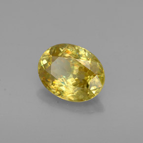 Sfene naturale giallo da 0,92 ct, taglio ovale, VVS-VS