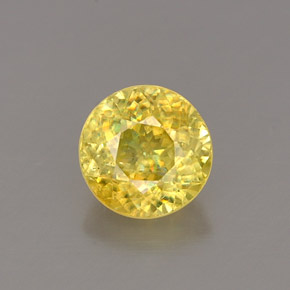 Sfene naturale giallo da 0,80 ct, taglio rotondo, VVS-VS