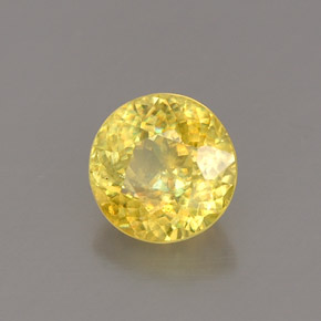 Sfene naturale giallo da 0,80 ct, taglio rotondo, VVS-VS