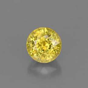 Sfene naturale giallo da 0,73 ct, taglio rotondo, VVS-VS