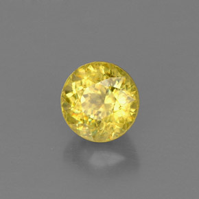 Sfene naturale giallo da 0,73 ct, taglio rotondo, VVS-VS