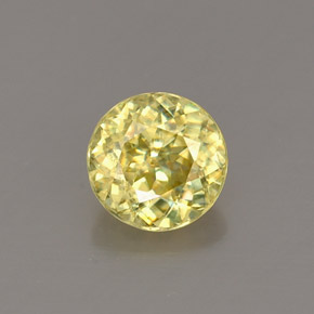 Sfene naturale giallo da 0,72 ct, taglio rotondo, VS
