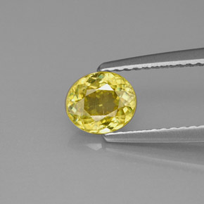 Sfene naturale giallo da 0,75 ct, taglio ovale, VS