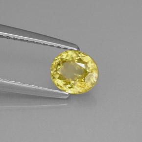 Sfene naturale giallo da 0,75 ct, taglio ovale, VS