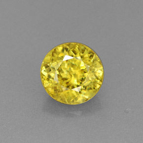 Sfene naturale giallo da 0,69 ct, taglio rotondo, VS