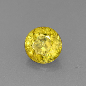 Sfene naturale giallo da 0,69 ct, taglio rotondo, VS